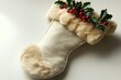 © Alla - A festive Christmas stocking decorated with holly leaves and red berries