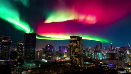 northern lights sky big city backgrounds beautiful natural phenomenon polar lights	
