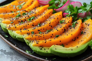 Wall Mural - Fresh cut vegetables on a plate