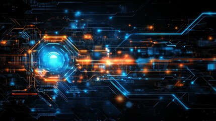 Wall Mural - abstract structure circuit computer technology business background