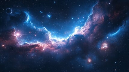 Wall Mural - Celestial bodies creating a cosmic dance.