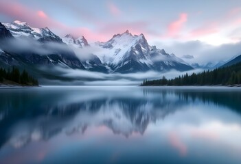  Morning Mist Over Mountain Lake