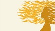 © Enigma - Profile silhouette of a woman with long, wavy hair flowing gracefully in the wind, embodying a sense of freedom and dynamic movement, radiating elegance and beauty