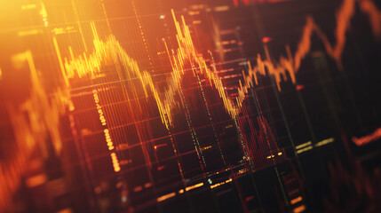 Leinwandbilder - Computer screen displaying financial data graph indicating positive market trends and potential investment opportunities