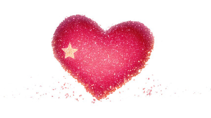 Wall Mural - Emotion love pink blurred heart with glitter star splashing
