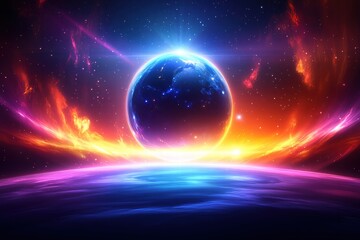 Wall Mural - Cosmic Planet Rise