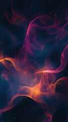 Poster - Abstract Cosmic Nebula with Red and Orange Hues