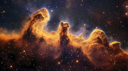 Wall Mural - nebulas and stars in the night sky. generative ai. nebulous. illustration