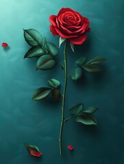 Wall Mural - Rose Day Poster design, realistic, HD, copy space 