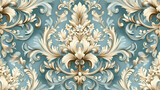 Seamless rococo pattern design. Rococo. Illustration