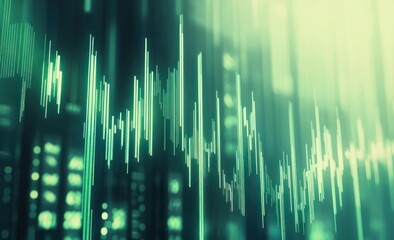 Poster - Abstract green financial chart data.