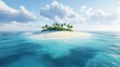© Ari - Remote island in a vast ocean, intense blue water, white sand, gentle waves,