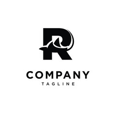 letter r manta logo icon vector