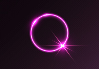 Wall Mural - pink light flare, glowing shiny sparkle, lens flare effect, bright glimmering glare. vector illustra