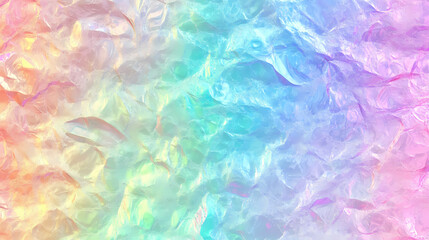 Wall Mural - Seamless trendy iridescent rainbow foil texture. soft holographic pastel unicorn marble background pattern. modern pearlescent blurry abstract swirl illustration. Marble. Illustration