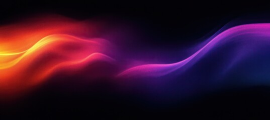 Poster - Abstract Neon Glow Texture Background with Purple Pink Orange Light on Black, Vibrant Gradient Shape for Wallpaper and Poster Design
