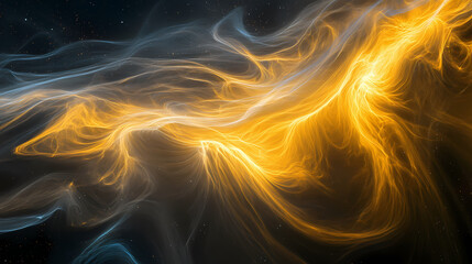 nebula of light and energy: a cosmic abstract landscape of flowing radiance and celestial motion. ra