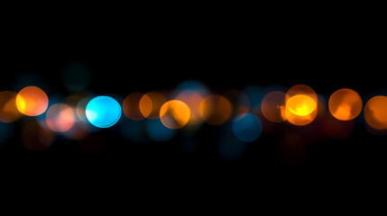 Wall Mural - defocused blue yellow orange radiance soft texture on dark black abstract empty space background. ne