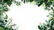 © Daniel - borders with greenery painting in watercolor style framing an empty text space isolated against transparent