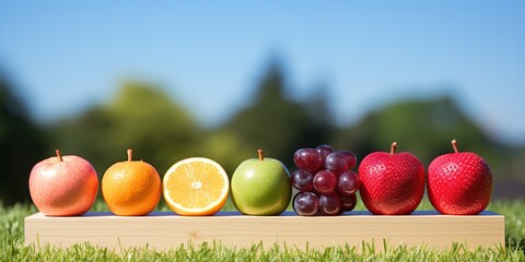 Canvas Print - apples on a grass