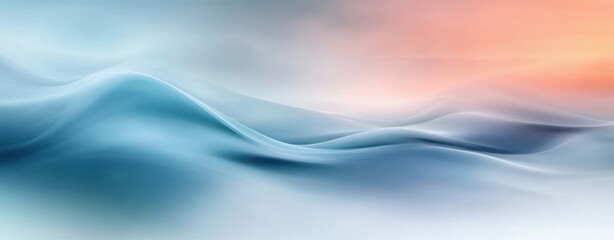 Poster - Pastel Abstract Landscape Soft Flowing Forms Tranquil Gradient Minimalism