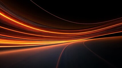 Wall Mural - Abstract Orange and Black Light Trails Dynamic Energy Background