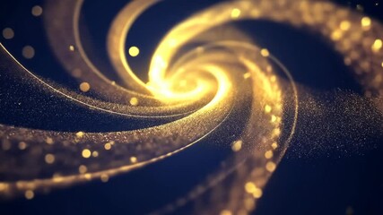 Wall Mural - swirling golden particles create mesmerizing spiral patterns in a dark background during a digital a