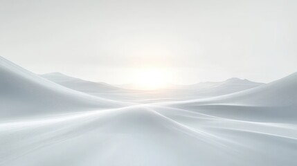 Poster - Abstract Ethereal Landscape Soft Gradient Light Dynamic Lines Horizon