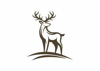 Wall Mural - Elegant Deer With A Touch Of Natural Elegance Logo