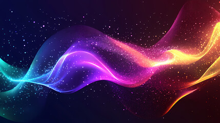 Poster - Cosmic background with space. galaxy rainbow colored wave. swirling light halation. ai generative. Halation. Illustration