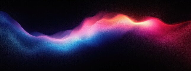 Poster - Vibrant Abstract Color Wave Gradient Background Dark Blue Bright Pink Black Glowing Poster Design
