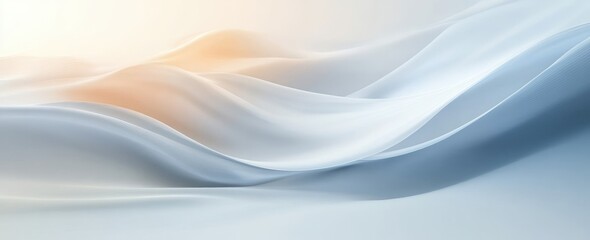 Wall Mural - Tranquil Abstract Flowing White Lines with Soft Lighting and Smooth Curves