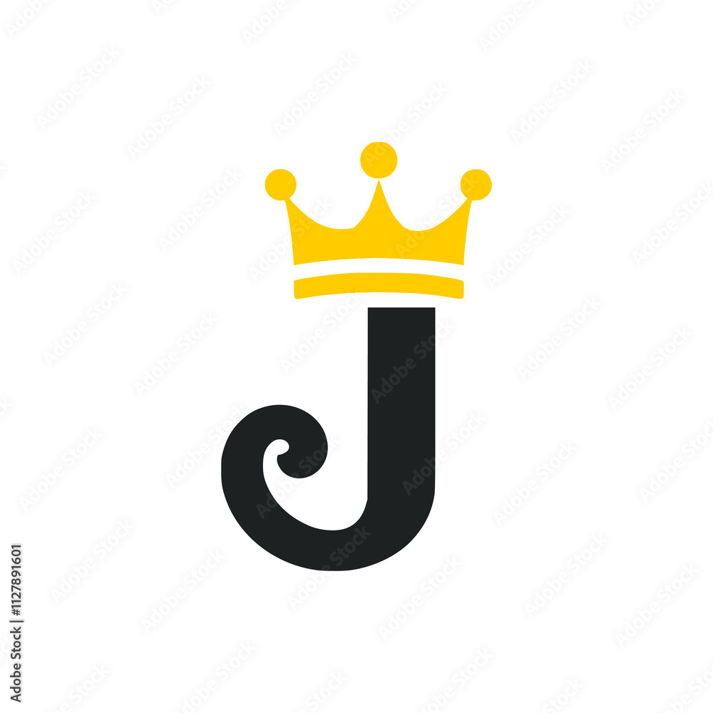letter J with crown luxury logo vector illustration template design ...