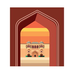 Canvas Print - amber fort palace indian monument