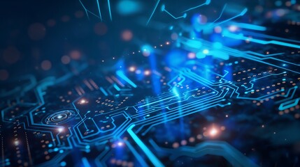 Wall Mural - futuristic digital technology background