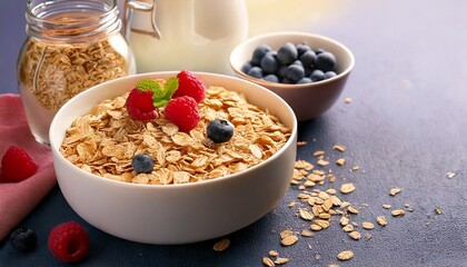 healthy breakfast with muesli