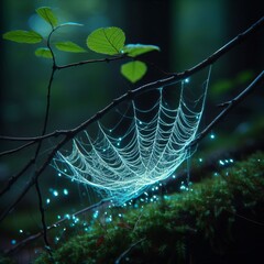 Wall Mural - Bioluminescent Cobweb