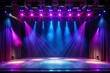 © Ariful - Stage shows empty dark blue purple pink background Illustration