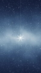 Wall Mural - blue foggy sky background with loop swinging snowflake and snowfall background.