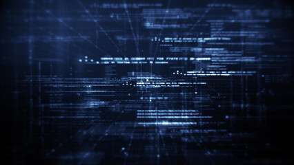Leinwandbilder - Futuristic metaverse, hi-tech digital data telemetry with encrypted numbers, display dynamic background for computer desktop screen display format