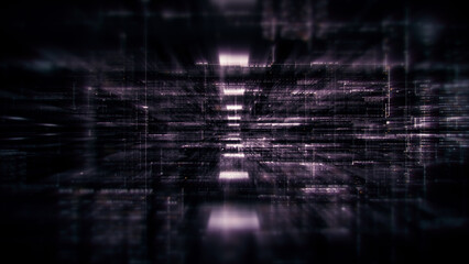 Leinwandbilder - Futuristic metaverse, hi-tech digital data telemetry with encrypted numbers, display dynamic background for computer desktop screen display format
