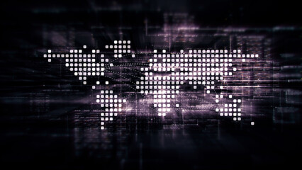 Leinwandbilder - Futuristic metaverse, hi-tech digital data telemetry with encrypted numbers, display dynamic background for computer desktop screen display format