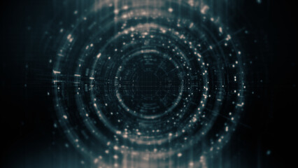 Leinwandbilder - Futuristic metaverse, hi-tech digital data telemetry with encrypted numbers, display dynamic background for computer desktop screen display format
