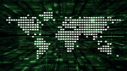 Leinwandbilder - Futuristic metaverse, hi-tech digital data telemetry with encrypted numbers, display dynamic background for computer desktop screen display format