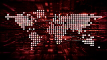Leinwandbilder - Futuristic metaverse, hi-tech digital data telemetry with encrypted numbers, display dynamic background for computer desktop screen display format