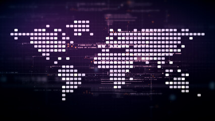 Leinwandbilder - Futuristic metaverse, hi-tech digital data telemetry with encrypted numbers, display dynamic background for computer desktop screen display format