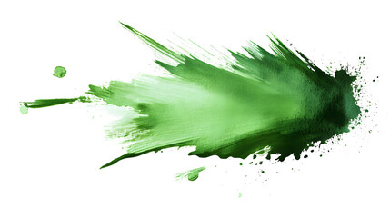 Wall Mural - green simple paint brush strokes in watercolor isolated against transparent
