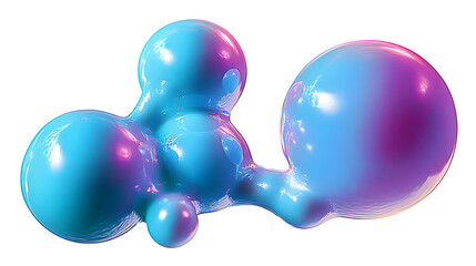 Wall Mural - abstract 3d metaball gloopy spherical shapes, transparent background