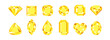 © Sunnydream - Yellow gemstones of different shapes isolated on white background. Diamond crystals set. Vector cartoon flat illustration.
