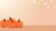 © Bi - Pumpkins On Wooden Table - Thanksgiving Background With Vegetables And Bokeh Lights